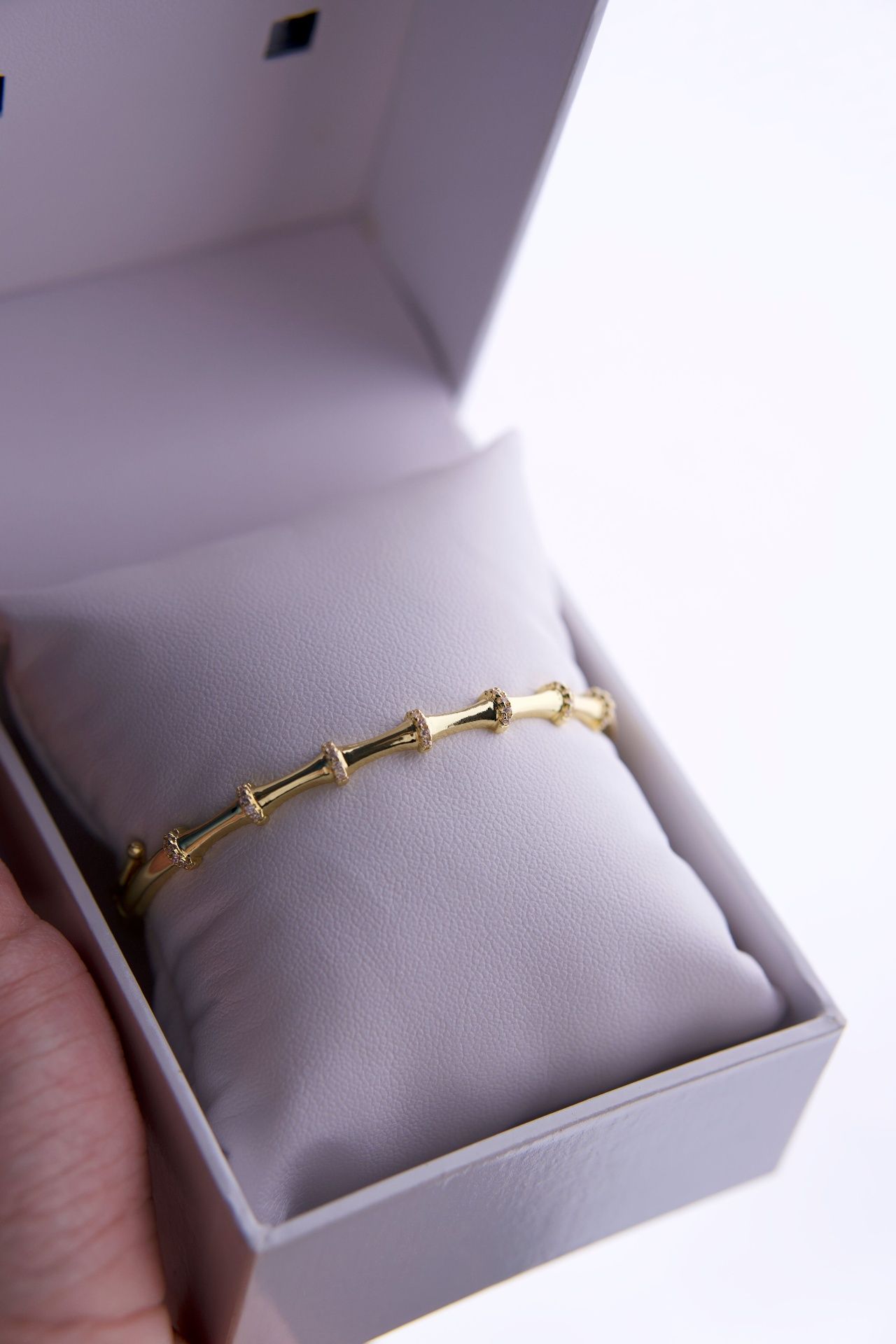 Gold bracelet in a jewellery box